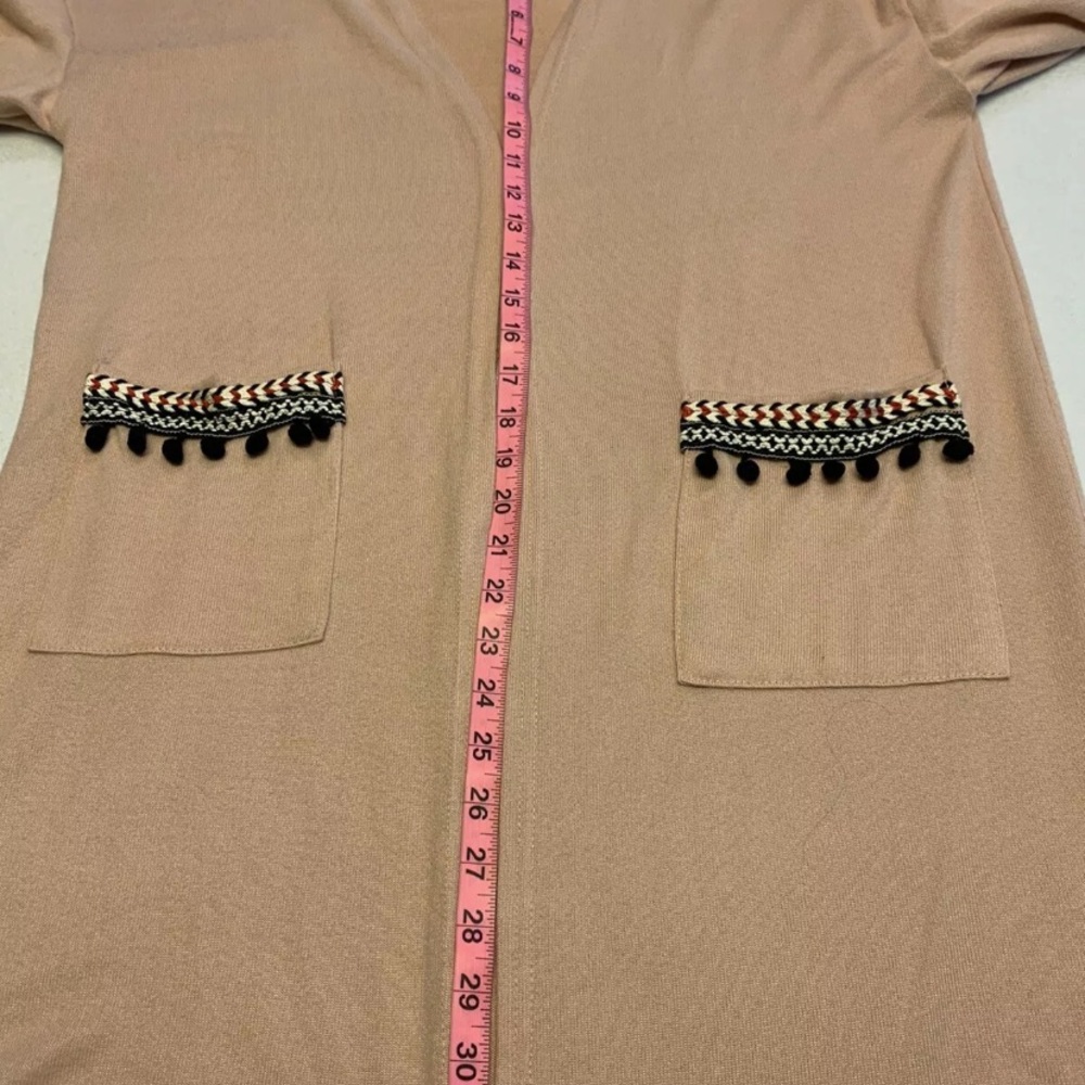 BTFBM open cardigan Pink/Black SzS pompom trim NWT - Picture 7 of 8